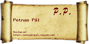 Petnas Pál névjegykártya